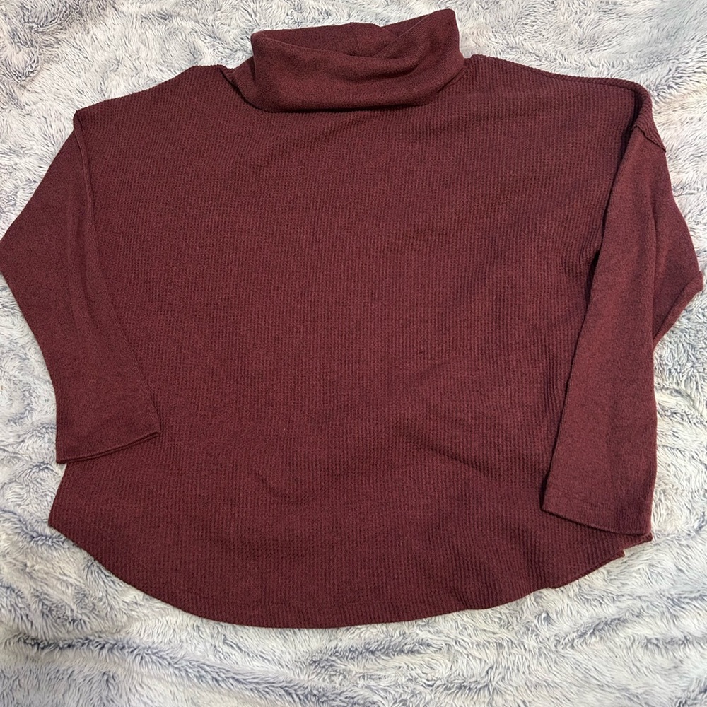 Time and Tru Burgundy Cowl Neck Sweater